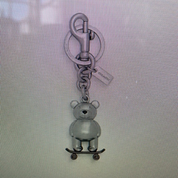 Coach skateboard bear charm - Silver Metal -THE WHEELS MOVE ON THE SKATE… - Picture 2 of 3